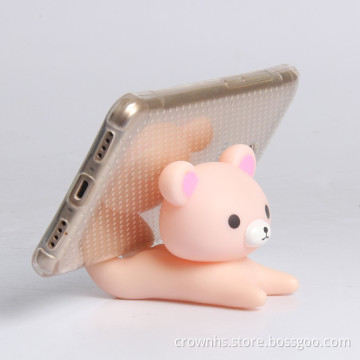 Novelty Silicone Bear Office Desk Decoration Mobile Phone Holder Cell Phone Stand Holder Silicon Tablet Cellphone Support Holder